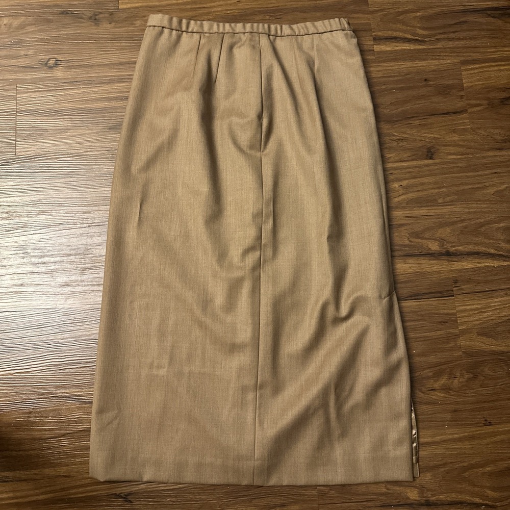 Pendleton Women's 100% Virgin Wool Skirt Pleated Sz 16 Beige Made In USA Vintage